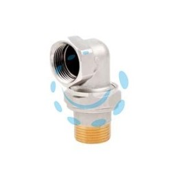 RACCORDO CURVO A 3 PEZZI IN OTTONE NICHELATO CON O-RING ART.162 - F 1-1/4"