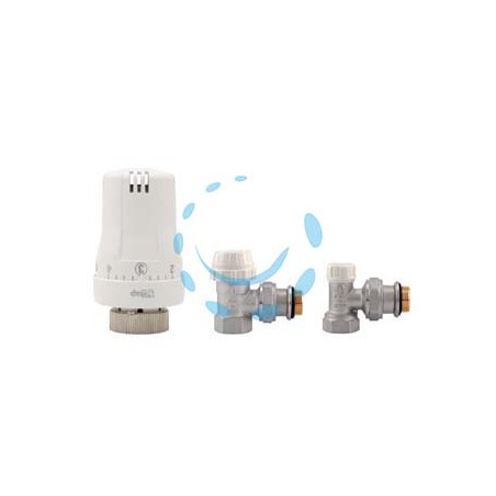 KIT VALVOLE TERMOSTATICHE AD ANGOLO ATTACCO F ART.994 - F 3/8"