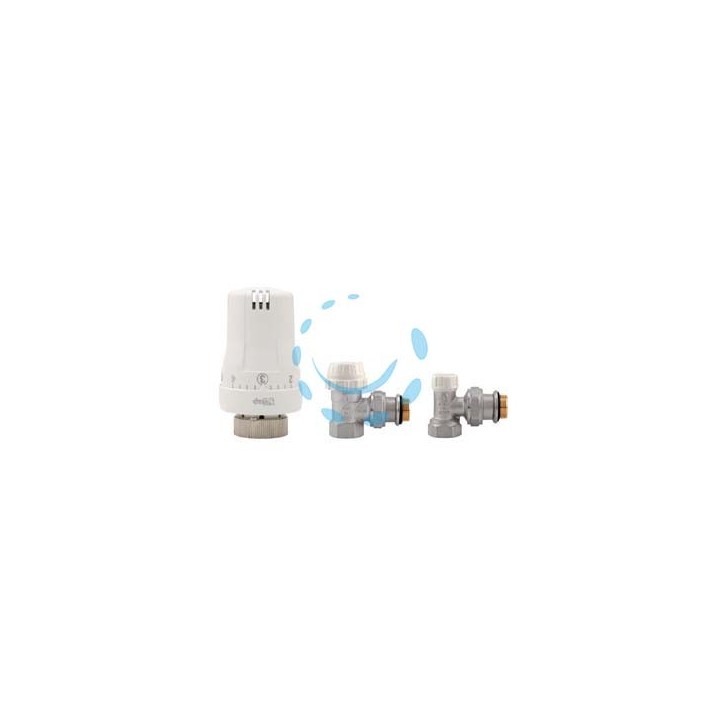 KIT VALVOLE TERMOSTATICHE AD ANGOLO ATTACCO F ART.994 - F 3/8"