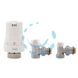 KIT VALVOLE TERMOSTATICHE AD ANGOLO ATTACCO F ART.994 - F 1/2"