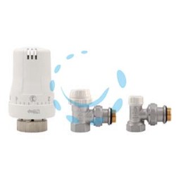 KIT VALVOLE TERMOSTATICHE AD ANGOLO ATTACCO F ART.994 - F 1/2"