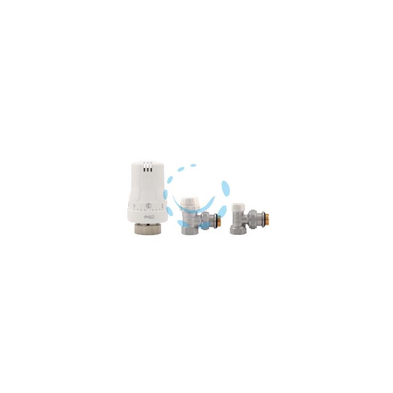 KIT VALVOLE TERMOSTATICHE AD ANGOLO ATTACCO F ART.994 - F 1/2"