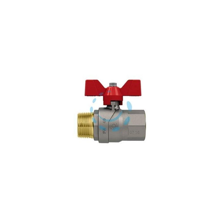 VALVOLA A SFERA M/F CON MANIGLIA A FARFALLA "EVOLUTION" - MF 1/2" - pressione esercizio 50 bar