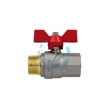 VALVOLA A SFERA M/F CON MANIGLIA A FARFALLA "EVOLUTION" - MF 3/4" - pressione esercizio 40 bar
