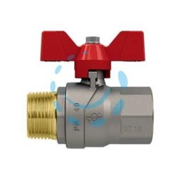 VALVOLA A SFERA M/F CON MANIGLIA A FARFALLA "EVOLUTION" - MF 3/8" - pressione esercizio 50 bar