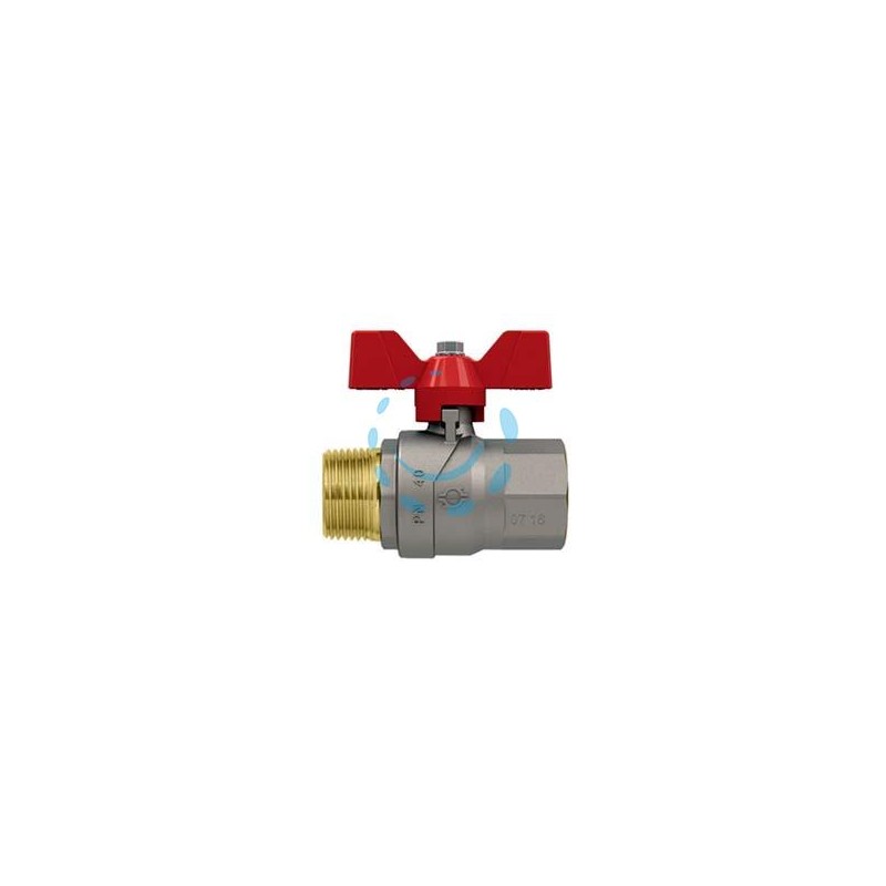VALVOLA A SFERA M/F CON MANIGLIA A FARFALLA "EVOLUTION" - MF 3/8" - pressione esercizio 50 bar