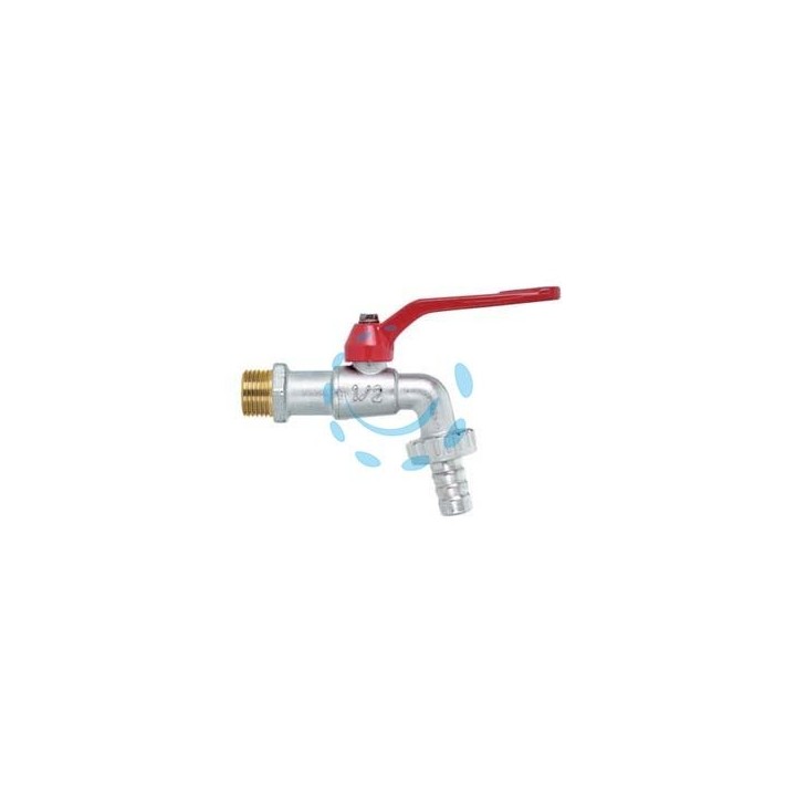 RUBINETTO A SFERA CON MANIGLIA A LEVA - M 3/8" con portagomma F 3/4"