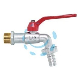 RUBINETTO A SFERA CON MANIGLIA A LEVA - M 1" con portagomma F 1-1/4"