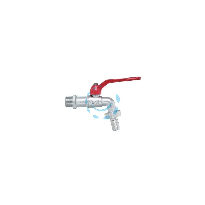 RUBINETTO A SFERA CON MANIGLIA A LEVA - M 3/8" con portagomma F 3/4"