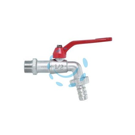 RUBINETTO A SFERA CON MANIGLIA A LEVA - M 3/8" con portagomma F 3/4"