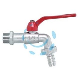 RUBINETTO A SFERA CON MANIGLIA A LEVA - M 3/4" con portagomma F 1"