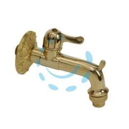 RUBINETTO ARTISTICO IN OTTONE A LEVA ORO LUCIDO attacco M 1/2"
