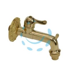 RUBINETTO ARTISTICO IN OTTONE A LEVA ORO LUCIDO attacco M 1/2"