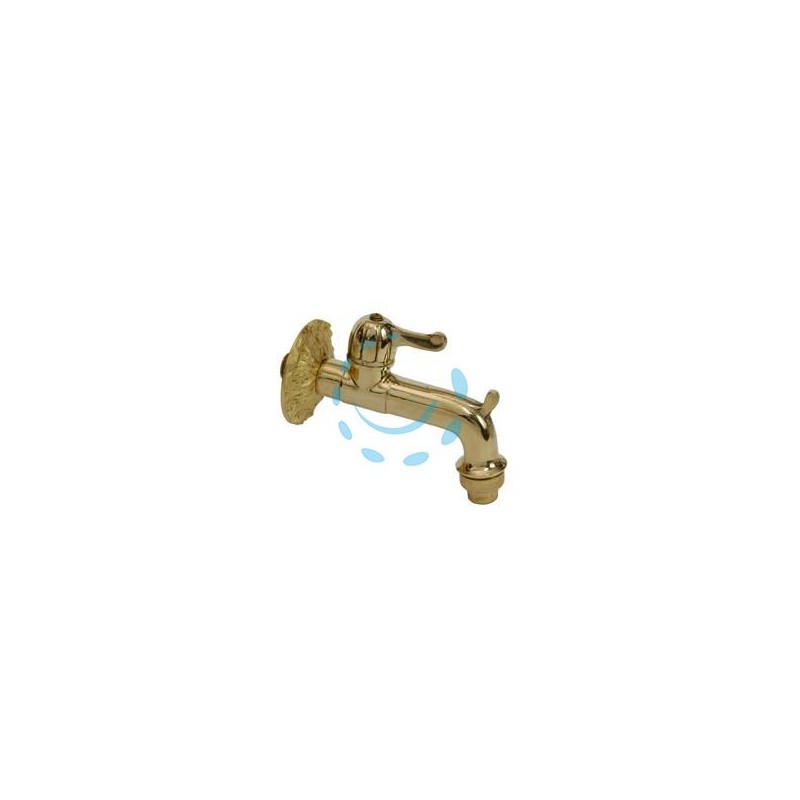 RUBINETTO ARTISTICO IN OTTONE A LEVA ORO LUCIDO attacco M 1/2"
