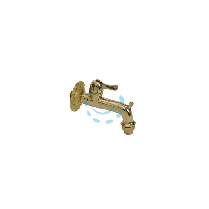 RUBINETTO ARTISTICO IN OTTONE A LEVA ORO LUCIDO attacco M 1/2"