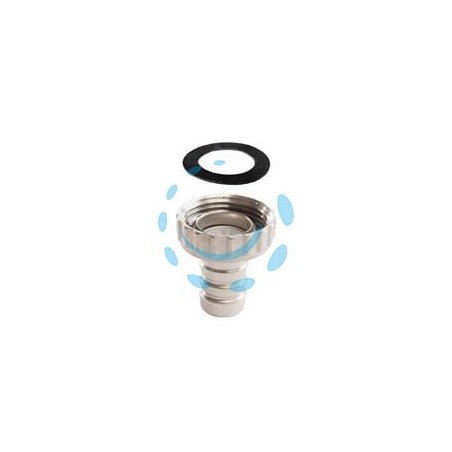 RACCORDO PORTAGOMMA IN ACCIAIO PER RUBINETTO per rubinetto 1 - ghiera 1"1/4 zincata nichelata
