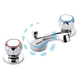 BATTERIA LAVABO SERIE SCUDETTO SCARICO AUTOMATICO 