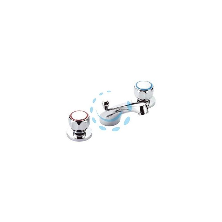 BATTERIA LAVABO SERIE SCUDETTO SCARICO AUTOMATICO 