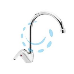 RUBINETTO MISCELATORE MONOCOMANDO LAVELLO CANNA PONTE SERIE CUCINA 