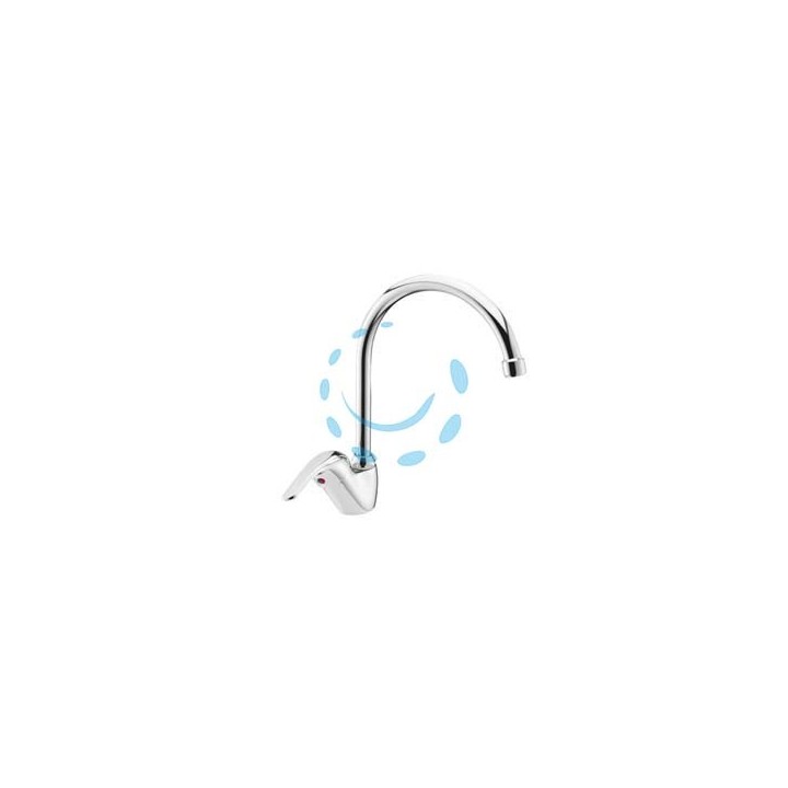 RUBINETTO MISCELATORE MONOCOMANDO LAVELLO CANNA PONTE SERIE CUCINA 