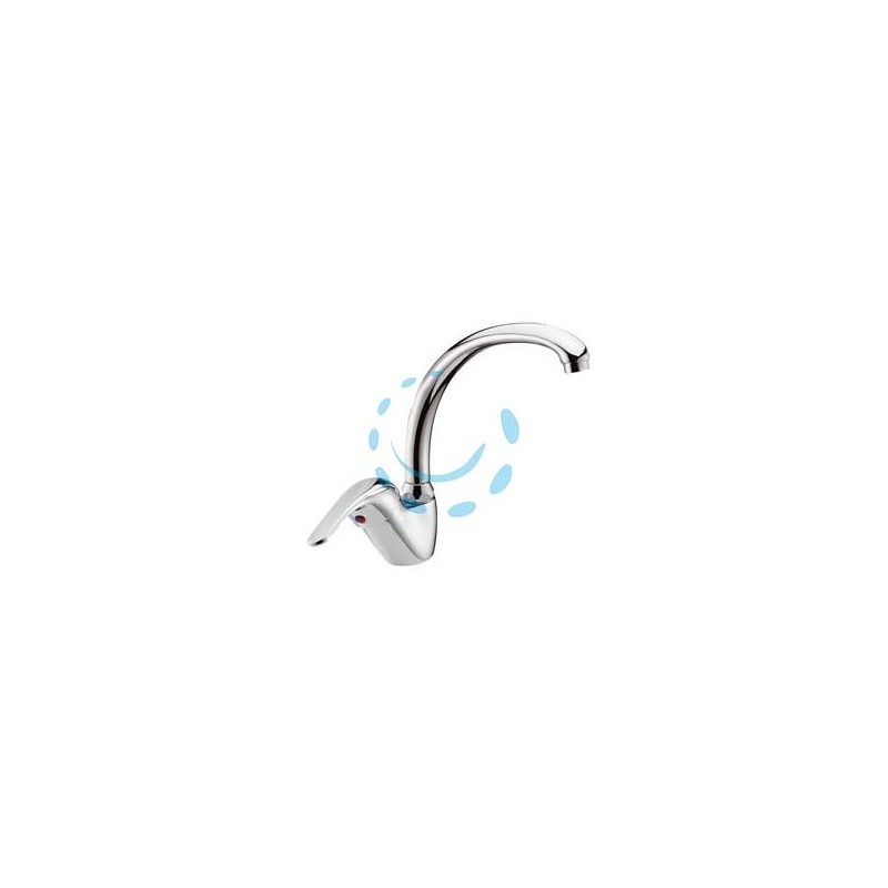 RUBINETTO MISCELATORE MONOCOMANDO PER LAVELLO SERIE ONDINE 