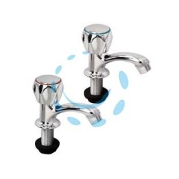 COPPIA RUBINETTI COLLO A CIGNO ACQUA FREDDA CALDA 