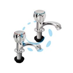 COPPIA RUBINETTI COLLO A CIGNO ACQUA FREDDA CALDA 