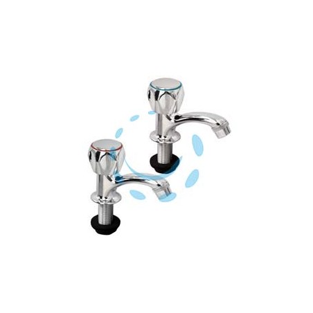 COPPIA RUBINETTI COLLO A CIGNO ACQUA FREDDA CALDA 