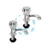 COPPIA RUBINETTI COLLO A CIGNO ACQUA FREDDA CALDA 