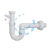 SIFONE MOPLEN A "U" 1 VIA CON SCARICO - 1"1/2 per lavello