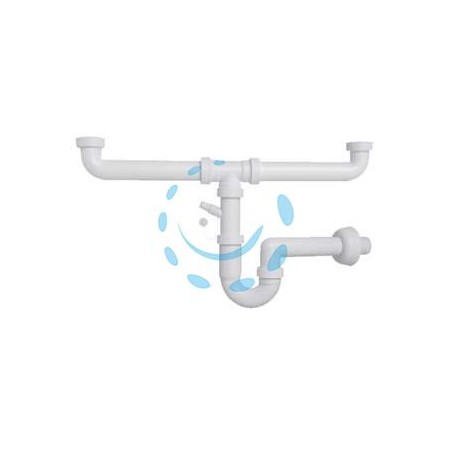 SIFONE MOPLEN A "U" 2 VIE CON SCARICO - 1"1/2 per lavello