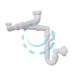 SIFONE MOPLEN LIBERO 2 VIE CON SCARICO - 1"1/2 per lavello