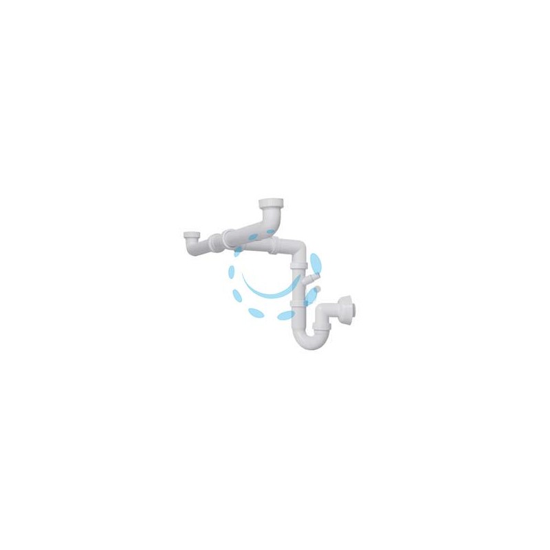 SIFONE MOPLEN LIBERO 2 VIE CON SCARICO - 1"1/2 per lavello
