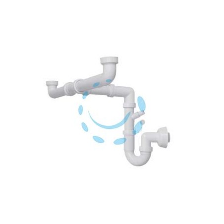 SIFONE MOPLEN LIBERO 2 VIE CON SCARICO - 1"1/2 per lavello