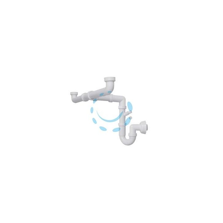 SIFONE MOPLEN LIBERO 2 VIE CON SCARICO - 1"1/2 per lavello