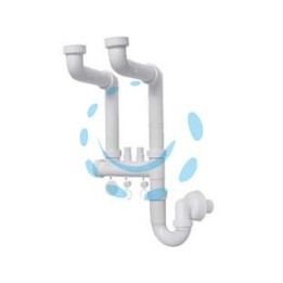 SIFONE MOPLEN LIBERO 2 VIE CON 2 SCARICHI - 1"1/2 per lavello