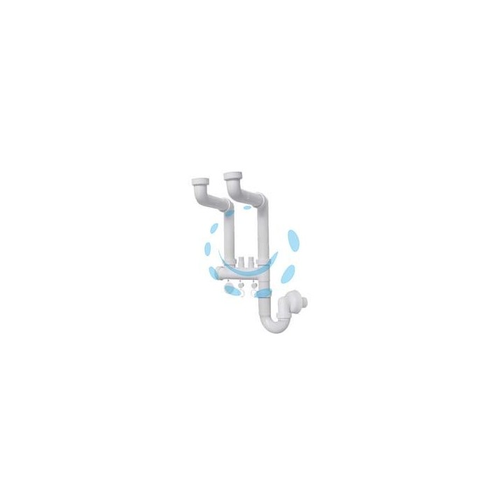 SIFONE MOPLEN LIBERO 2 VIE CON 2 SCARICHI - 1"1/2 per lavello