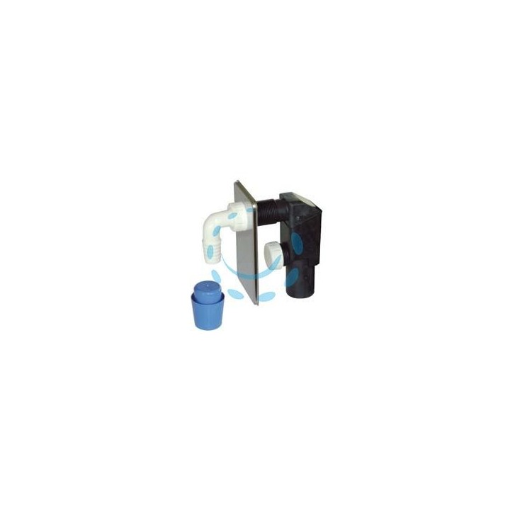 SIFONE MOPLEN A INCASSO PER LAVATRICE DN 40 PIASTRA INOX - piastra in acciaio inox
