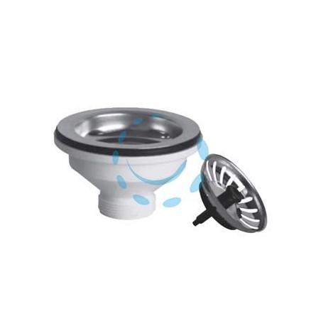 PILETTA MOPLEN CON TAPPO SCATTINO "BASKET" - 1"1/2 per lavelli inox e sintetici