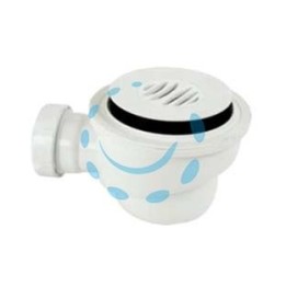 PILETTA SIFONATA PER PIATTO DOCCIA CON PIATTELLO GRIGLIATO BIANCO - 1"-1/2 - foro piatto doccia ø mm.50