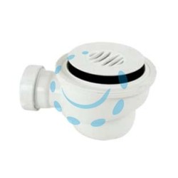 PILETTA SIFONATA PER PIATTO DOCCIA CON PIATTELLO GRIGLIATO BIANCO - 1"-1/2 - foro piatto doccia ø mm.50