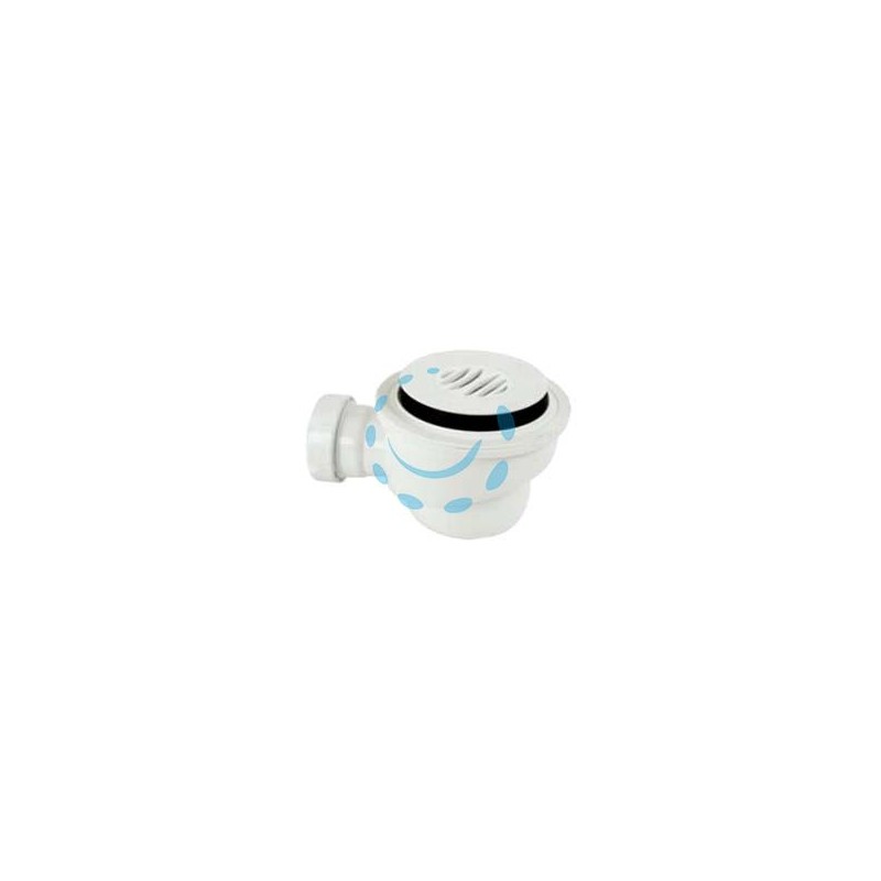 PILETTA SIFONATA PER PIATTO DOCCIA CON PIATTELLO GRIGLIATO BIANCO - 1"-1/2 - foro piatto doccia ø mm.50