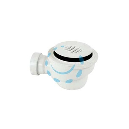 PILETTA SIFONATA PER PIATTO DOCCIA CON PIATTELLO GRIGLIATO BIANCO - 1"-1/2 - foro piatto doccia ø mm.50