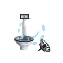 PILETTA MOPLEN CON TAPPO SCATTINO "BASKET" E TROPPO PIENO - 1"1/2 per lavelli inox e sintetici