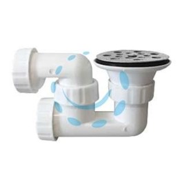 PILETTA PIATTO DOCCIA CON SIFONE E GRIGLIA CROMATA FORATA - 1"1/2