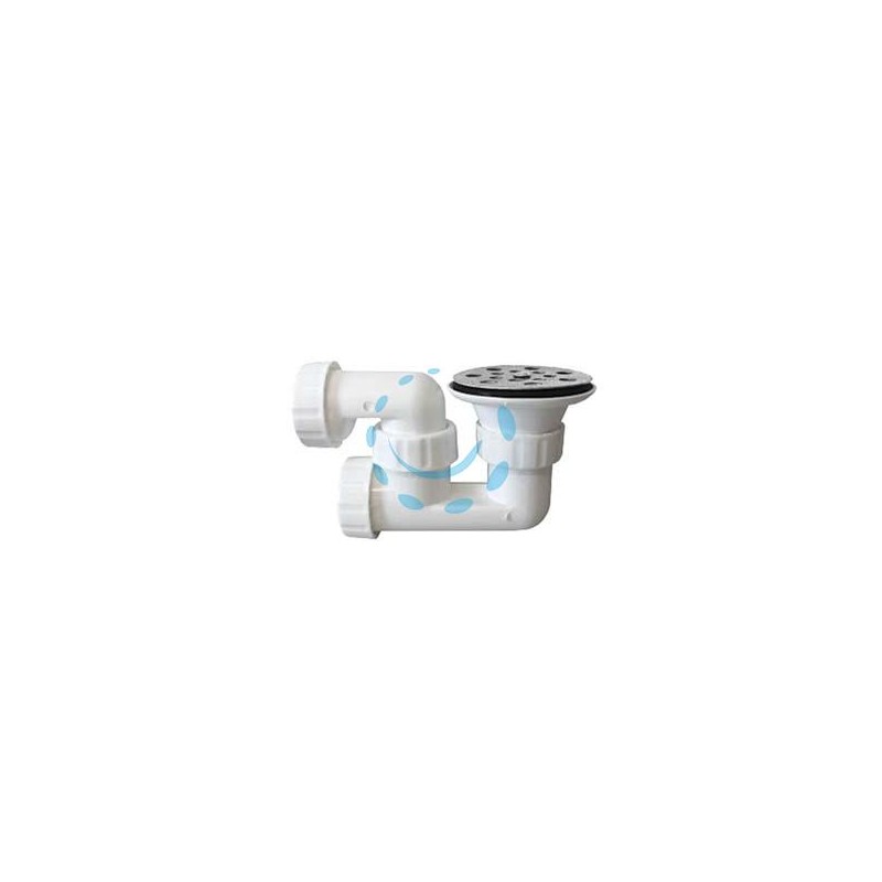 PILETTA PIATTO DOCCIA CON SIFONE E GRIGLIA CROMATA FORATA - 1"1/2