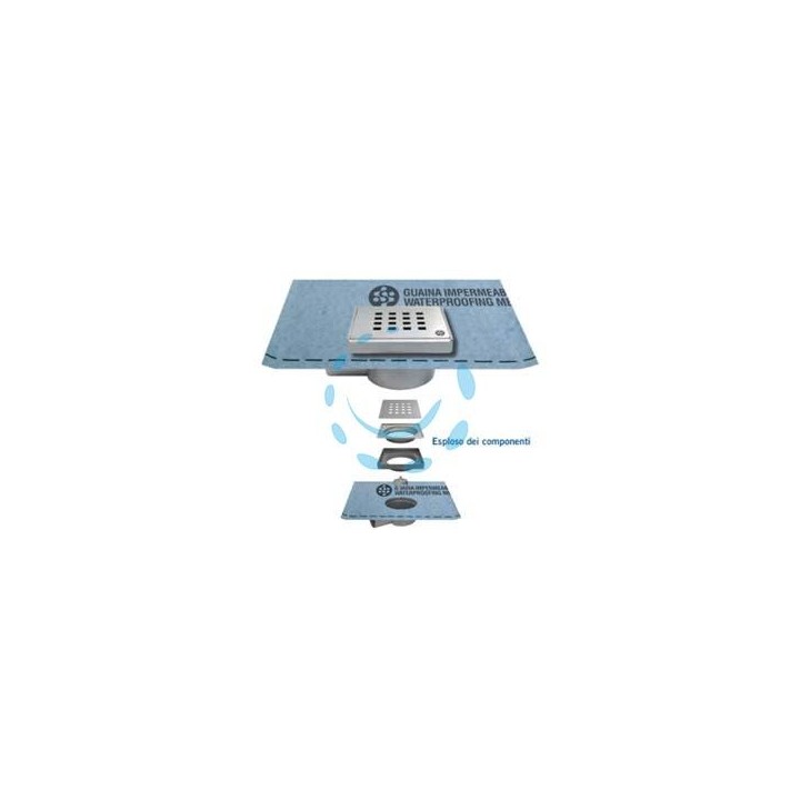CHIUSINO REGOLABILE SIFONATO PER DOCCIA CON GUAINA - cm.10x10 - guaina mt.1x1 