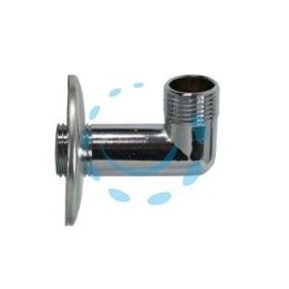 GOMITO DOCCIA CON ROSONE INOX - MM 1/2"