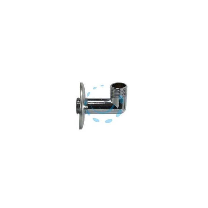 GOMITO DOCCIA CON ROSONE INOX - MM 1/2"