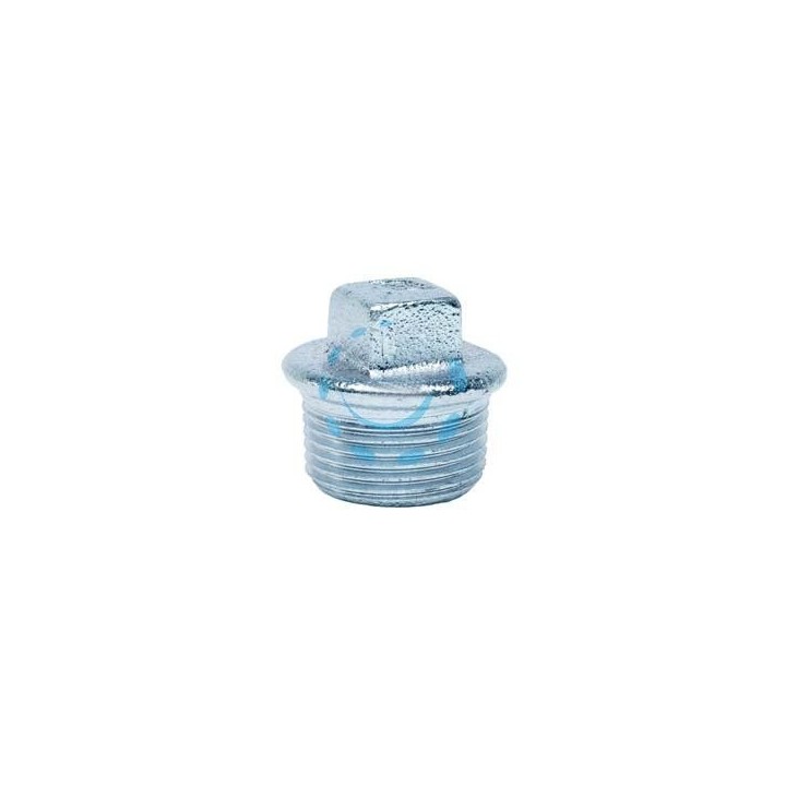 TAPPO MASCHIO CON BORDO IN GHISA ZINCATA - M 3/4"